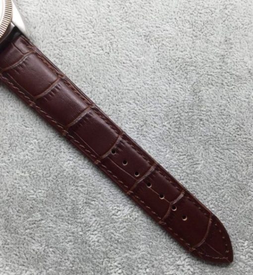 Replica Omega Globemaster Master Chronometer Black Dial RG Bezel Leather Strap A8900 - Image 4