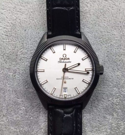 Replica Omega Globemaster Master DLC RG White Dial Leather Strap A8900