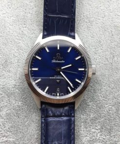 Replica Omega Globemaster Master Chronometer Blue Dial Leather Strap