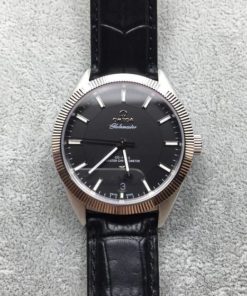 Replica Omega Globemaster Master Chronometer Black Dial Leather Strap