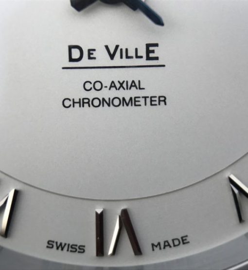 Replica Omega V6 De Ville 41mm SS White Dial Black Leather Strap A8500 - Image 10