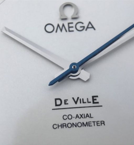 Replica Omega V6 De Ville 41mm SS White Dial Black Leather Strap A8500 - Image 11