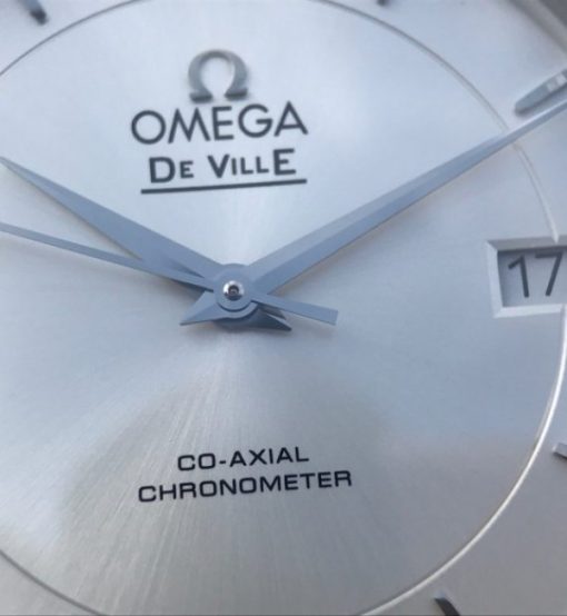 Replica Omega V6 De Ville 37mm SS White Dial Black Leather Strap A2892 - Image 6