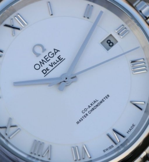 Replica Omega V6 De Ville Hour Vision Co-Axial 41mm SS White Dial SS Bracelet A8500 - Image 2