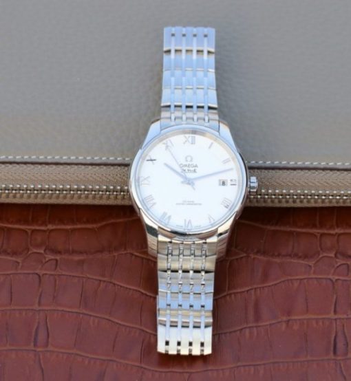 Replica Omega V6 De Ville Hour Vision Co-Axial 41mm SS White Dial SS Bracelet A8500 - Image 8