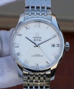 Replica Omega V6 De Ville Hour Vision Co-Axial 41mm SS White Dial SS Bracelet A8500