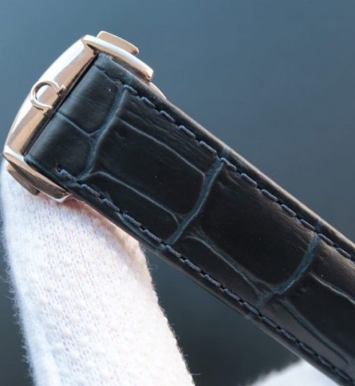 Replica Omega V6 De Ville Hour Vision Co-Axial 41mm SS Blue Dial Leather Strap A8500 - Image 6