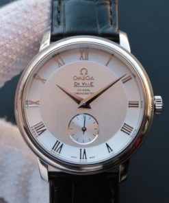 Replica Omega MKF De Ville 39mm Co-Axial White Dial Black Leather A2202