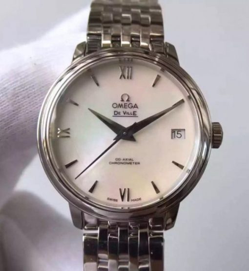 Replica Omega MKF De Ville 33mm White Dial SS Bracelet A2824
