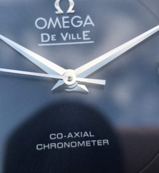 Replica Omega MKF De Ville 37mm SS Blue Dial Black Leather Strap A2829 - Image 6