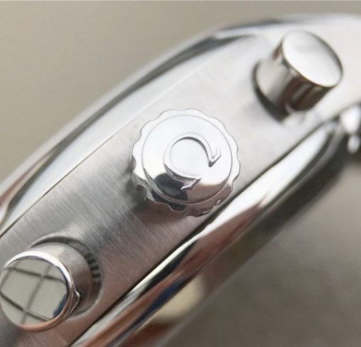 Replica Omega OMF De Ville Chronograph 42mm Blue Dial SS Bracelet A9300 - Image 12