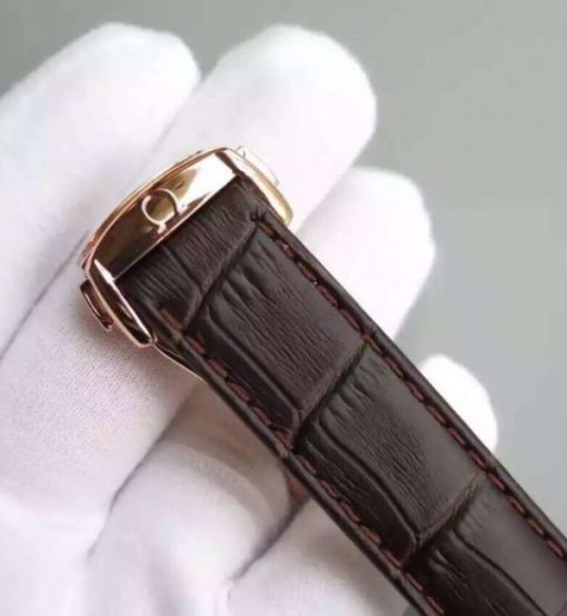 Replica Omega V6F De Ville Hour Vision Co-Axial 41mm RG Brown Dial Brown Leather Strap A8500 - Image 8