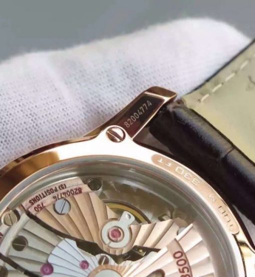 Replica Omega V6F De Ville Hour Vision Co-Axial 41mm RG White Dial Brown Leather Strap A8500 - Image 7