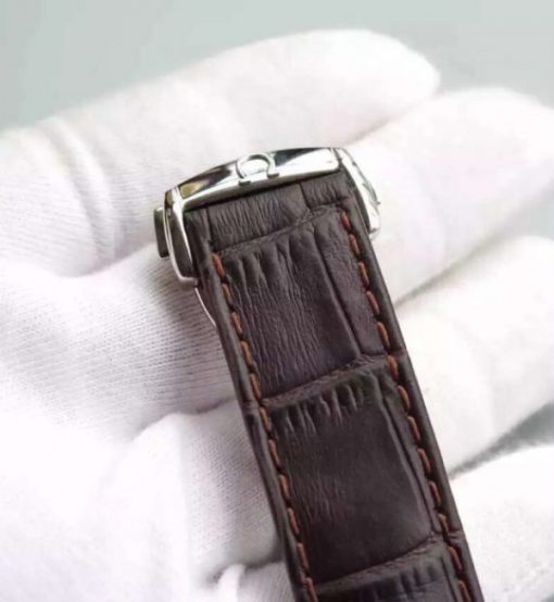 Replica Omega V6F De Ville Hour Vision Co-Axial 41mm SS White Dial Brown Leather Strap A8500 - Image 7