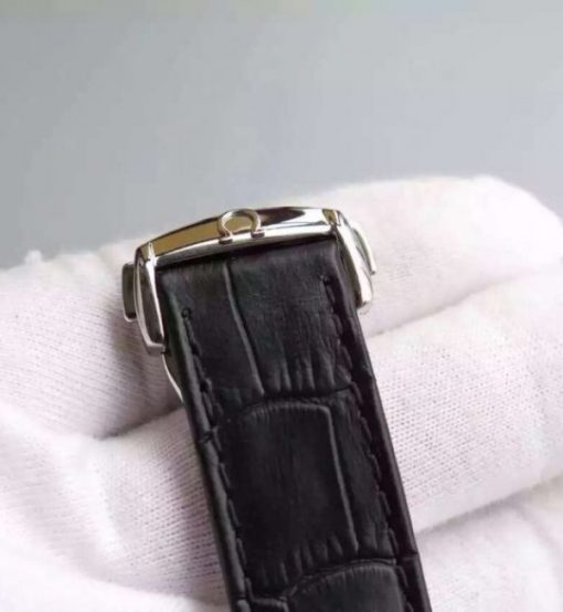 Replica Omega V6F De Ville Hour Vision Co-Axial 41mm SS Black Dial Black Leather Strap A8500 - Image 7
