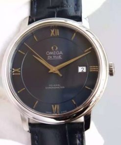Replica Omega MKF De Ville 39.5mm SS Blue Dial Blue Leather Strap A8500