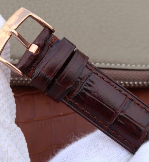 Replica Omega V6 De Ville 37mm RG White Dial RG Markers Leather Strap A2892 - Image 7