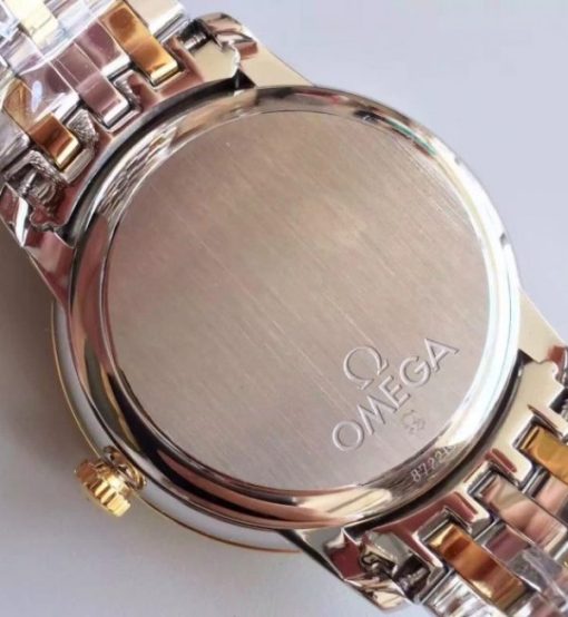 Replica Omega MK De Ville 39.5mm Yellow Dial Diamonds Markers RG Bezel SS/RG Bracelet A2824 - Image 5