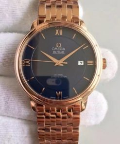 Replica Omega MK De Ville 39.5mm Blue Dial RG Case SS Bracelet A2824