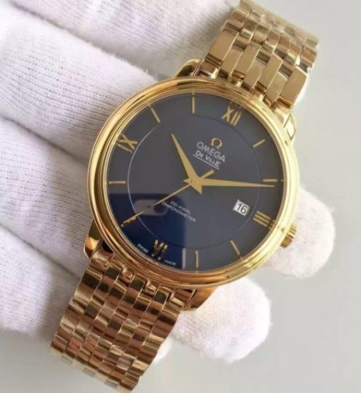 Replica Omega MK De Ville 39.5mm Blue Dial YG Case SS Bracelet A2824 - Image 2