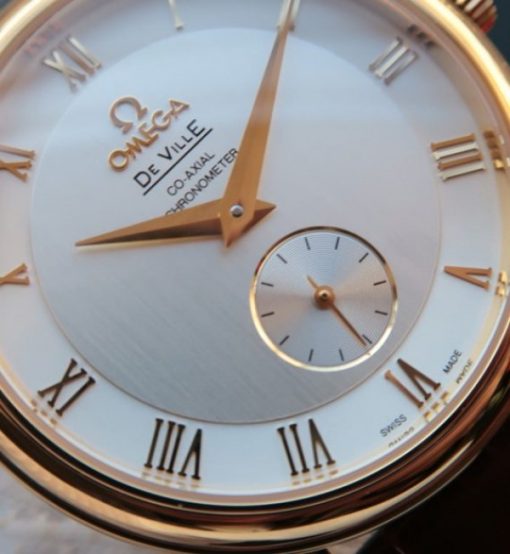 Replica Omega MKF De Ville 39mm RG Co-Axial White Dial Brown Leather A2202 - Image 2