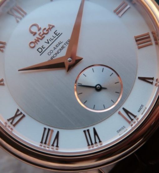 Replica Omega MKF De Ville 39mm RG Co-Axial White Dial Brown Leather Strap A2202 - Image 2