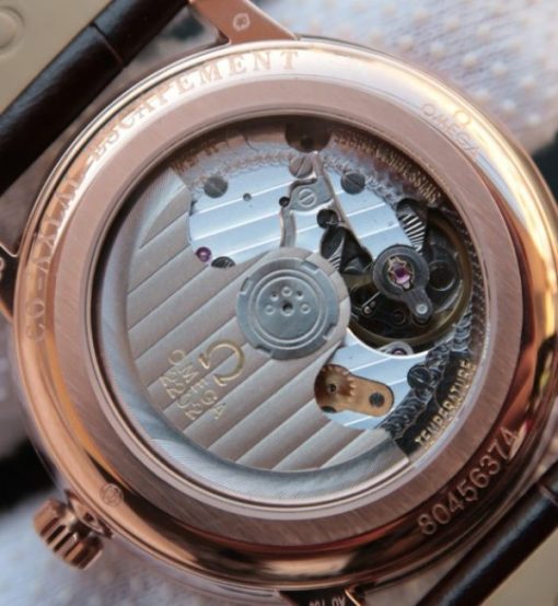 Replica Omega MKF De Ville 39mm RG Co-Axial White Dial Brown Leather Strap A2202 - Image 5