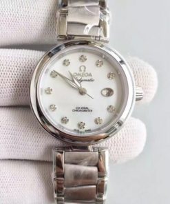 Replica Omega De Ville Lady SS White Dial SS Bracelet A8520