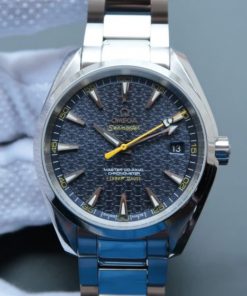 Replica Omega XF Seamaster James Bond Bumble Bee Blue Textured Dial SS Bracelet A8507