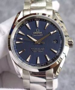 Replica Omega XF Seamaster Aqua Terra Blue Textured Dial SS Bracelet A8500