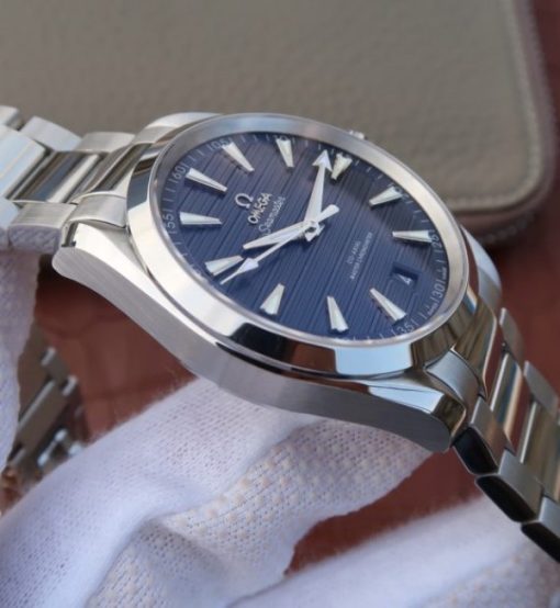 Replica Omega XF Seamaster Aqua Terra Master Blue Textured Dial SS Bracelet A8900 - Image 5