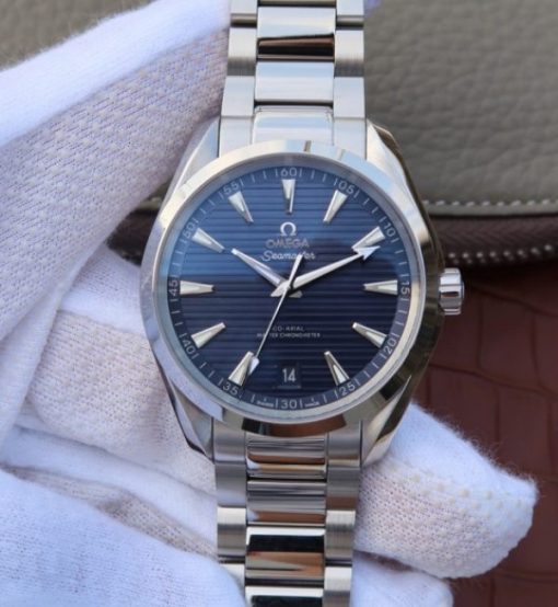 Replica Omega XF Seamaster Aqua Terra Master Blue Textured Dial SS Bracelet A8900