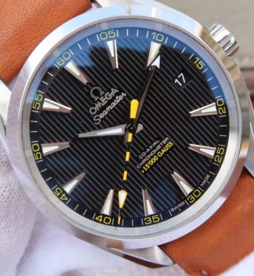 Replica Omega XF Aqua Terra 15,000 Gauss Anti-Magnetic Leather Strap A8500 - Image 3