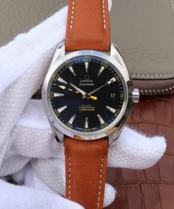 Replica Omega XF Aqua Terra 15,000 Gauss Anti-Magnetic Leather Strap A8500