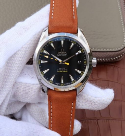 Replica Omega XF Aqua Terra 15,000 Gauss Anti-Magnetic Leather Strap A8500