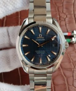 Replica Omega Aqua Terra 150M Blue Wave Textured Dial SS Bracelet A8500