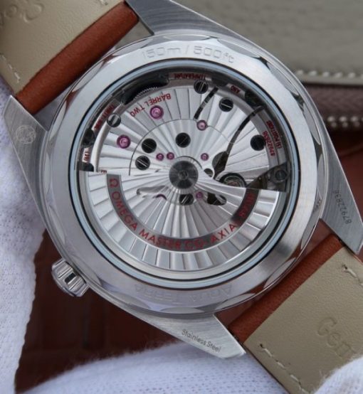 Replica Omega XF Aqua Terra Master White Textured Dial Orange Hands Leather A8900 - Image 6