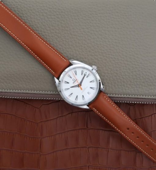 Replica Omega XF Aqua Terra Master White Textured Dial Orange Hands Leather A8900 - Image 8