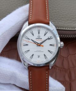 Replica Omega XF Aqua Terra Master White Textured Dial Orange Hands Leather A8900