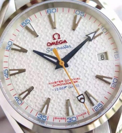 Replica Omega XF Seamaster CO-AXIAL Master James Bond White Textured Dial SS Bracelet A8507 - Image 4