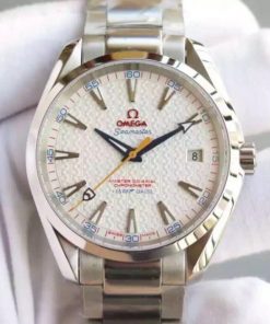 Replica Omega XF Seamaster CO-AXIAL Master James Bond White Textured Dial SS Bracelet A8507