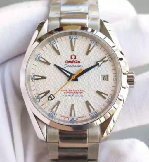 Replica Omega XF Seamaster CO-AXIAL Master James Bond White Textured Dial SS Bracelet A8507