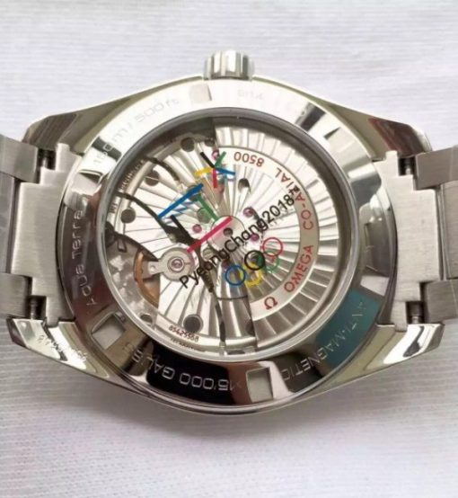 Replica Omega XF Seamaster CO-AXIAL Master PyeongChang 2018 Blue Dial SS Bracelet A8500 - Image 5