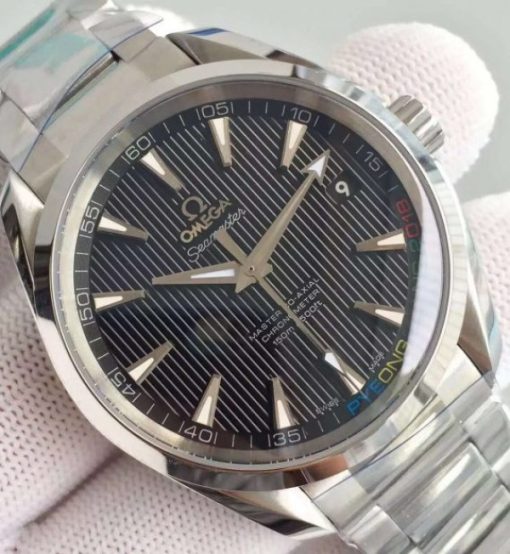 Replica Omega XF Seamaster CO-AXIAL Master PyeongChang 2018 Black Dial SS Bracelet A8500 - Image 3