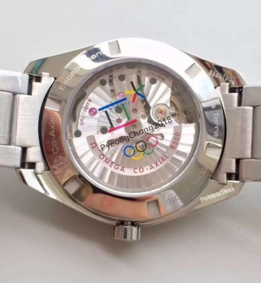 Replica Omega XF Seamaster CO-AXIAL Master PyeongChang 2018 Black Dial SS Bracelet A8500 - Image 6