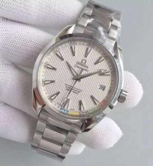 Replica Omega XF Seamaster CO-AXIAL Master PyeongChang 2018 White Dial SS Bracelet A8500 - Image 2