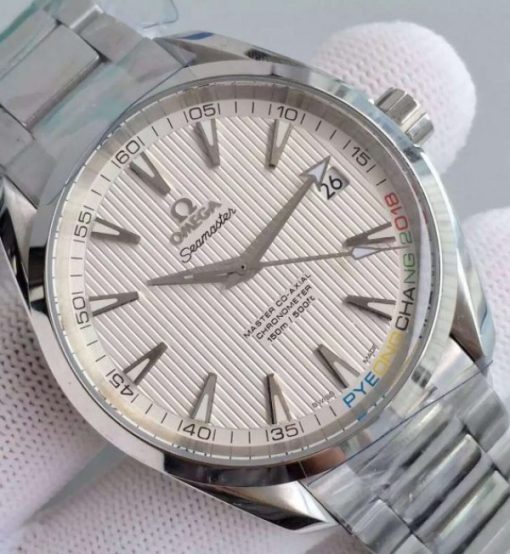 Replica Omega XF Seamaster CO-AXIAL Master PyeongChang 2018 White Dial SS Bracelet A8500 - Image 3