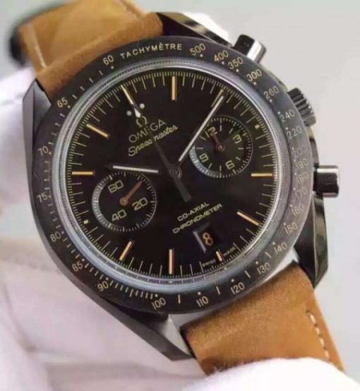 Replica Omega Speedmaster Moonwatch PVD Chrono Vintage Black Asso/Rubber Strap A9300 - Image 2
