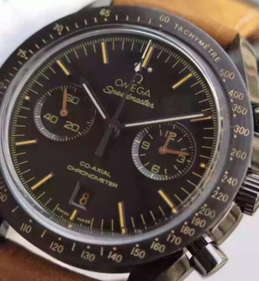 Replica Omega Speedmaster Moonwatch PVD Chrono Vintage Black Asso/Rubber Strap A9300 - Image 4