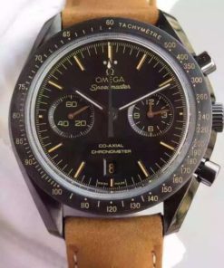 Replica Omega Speedmaster Moonwatch PVD Chrono Vintage Black Asso/Rubber Strap A9300
